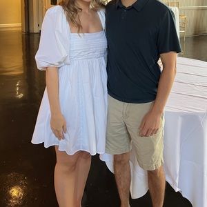 Abercrombie & Fitch ‘Emerson Ruched Puff Sleeve Mini Dress’